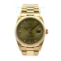 1989 Rolex Day Date #18038 - 36 mm Presidential 18k Full Gold Fluted Bezel Gold Diamond Dial