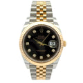 2024 Rolex Datejust #126333 - 41mm Jubilee Black 10 Diamond 18K Fluted Bezel Yellow Gold