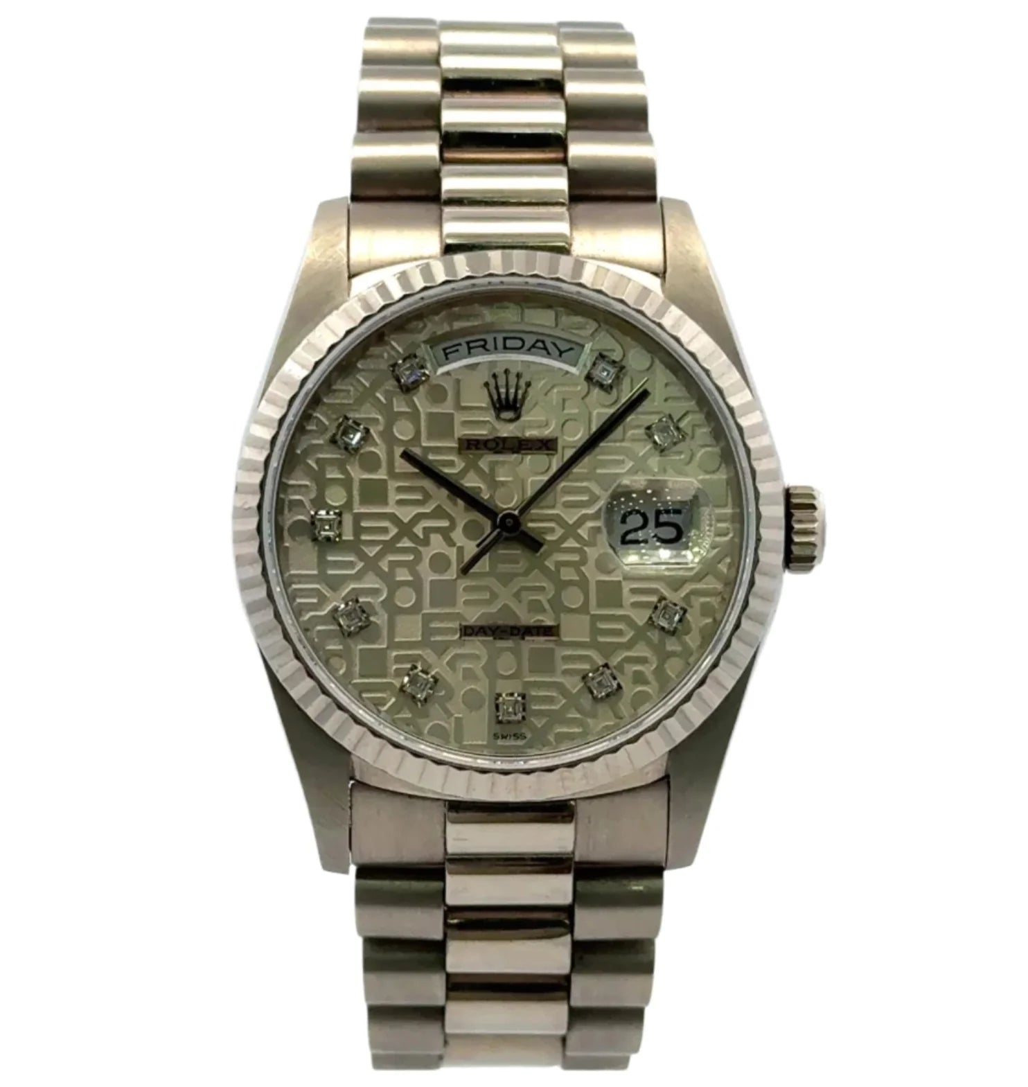 1990 Rolex DayDate #18239 - Presidential Full White Gold 18K Diamond Dial