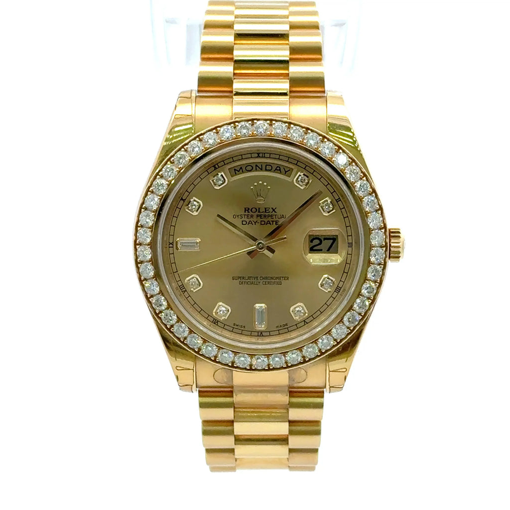 2008 Day Date #218348 - Yellow Gold 18K Diamond Dial & Bezel Factory 41mm